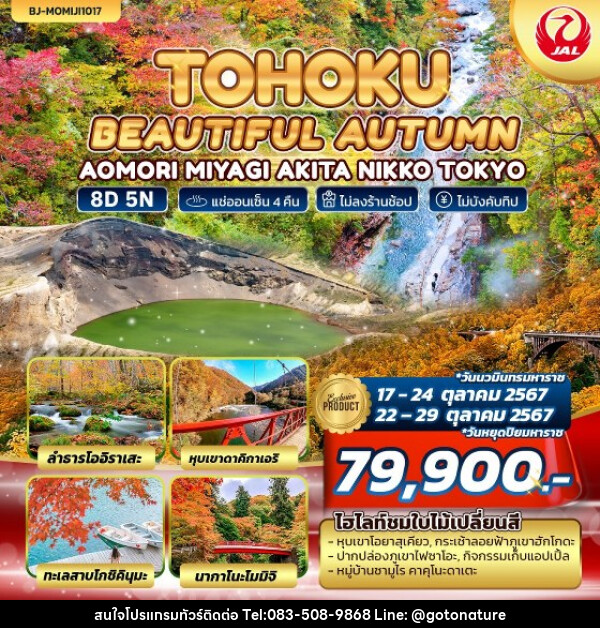 ทัวร์ญี่ปุ่น TOHOKU BEAUTIFUL AUTUMN - GO TO NATURE