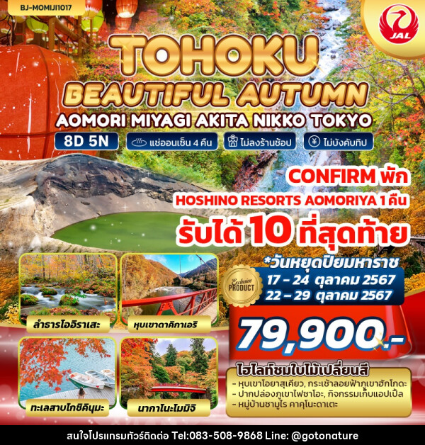 ทัวร์ญี่ปุ่น TOHOKU BEAUTIFUL AUTUMN - GO TO NATURE