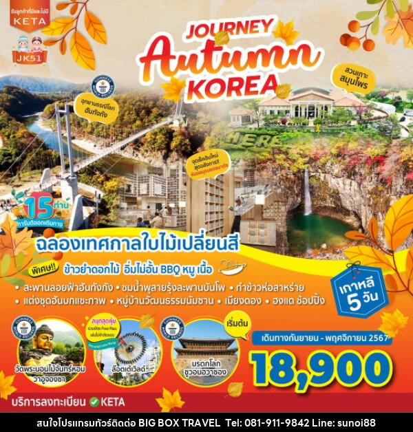 ทัวร์เกาหลี Journey Autumn Korea - บริษัท บิ๊กบ๊อก ทราเวล แอนด์ สตูดิโอ จำกัด