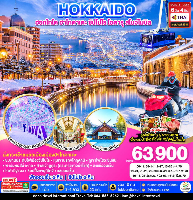 ทัวร์ญี่ปุ่น HOKKAIDO HAKODATE SNOW WINTER - ฮาเวล อินเตอร์เนชั่นแนล ทราเวล