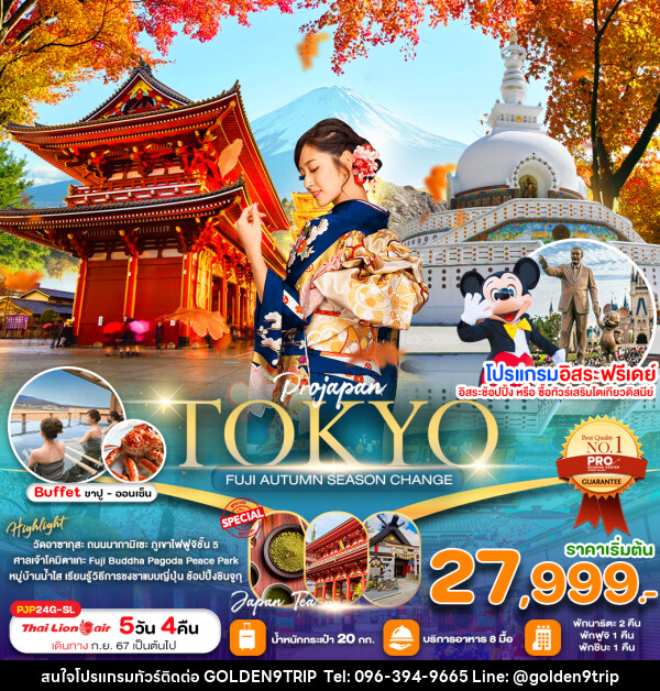 ทัวร์ญี่ปุ่น TOKYO FUJI AUTUMN SEASON CHANGE - บริษัท โกลเด้นนายน์ทริป จำกัด