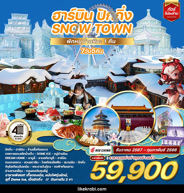 ทัวร์จีน ฮาร์บิน ปักกิ่ง SNOW TOWN  - 