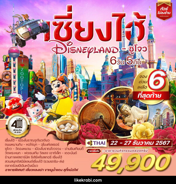 ทัวร์จีน เซี่ยงไฮ้ Shanghai Disneyland ซูโจว - 