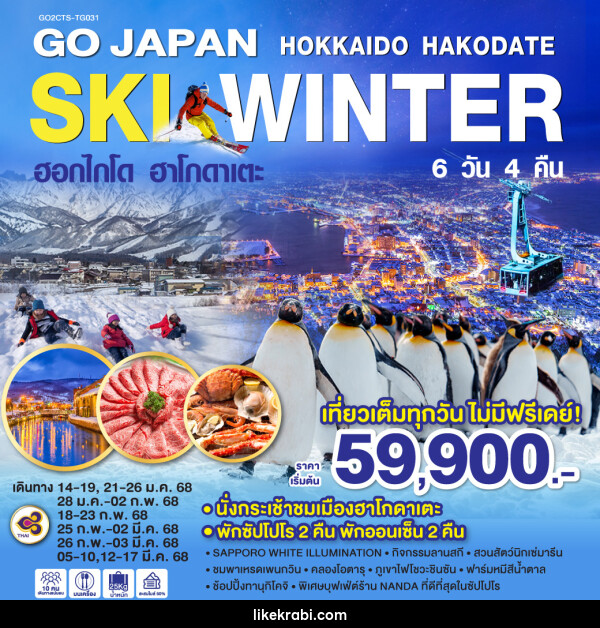 ทัวร์ญี่ปุ่น HOKKAIDO HAKODATE SKI WINTER  - 