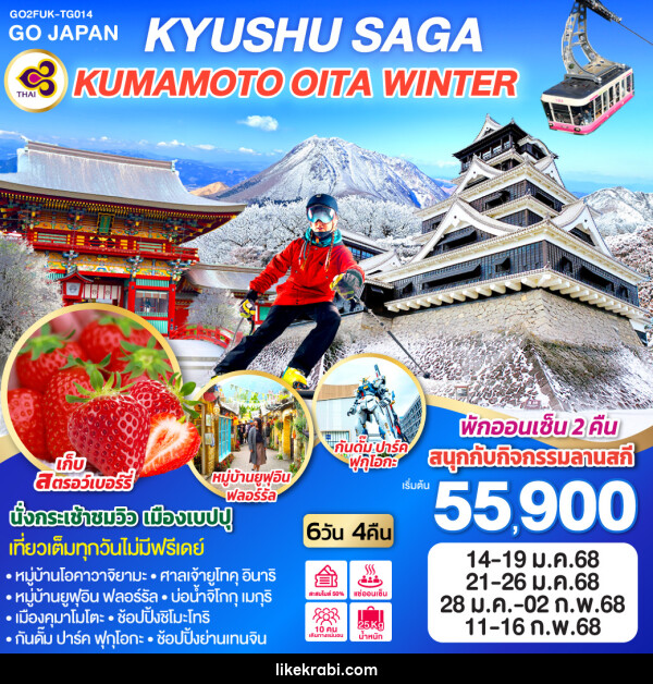 ทัวร์ญี่ปุ่น KYUSHU SAGA KUMAMOTO OITA WINTER - 