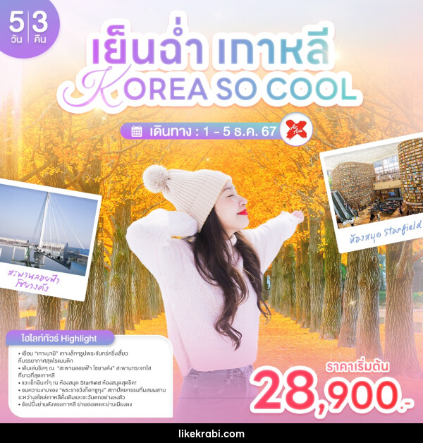 ทัวร์เกาหลี เย็นฉ่ำเกาหลี KOREA SO COOL - 