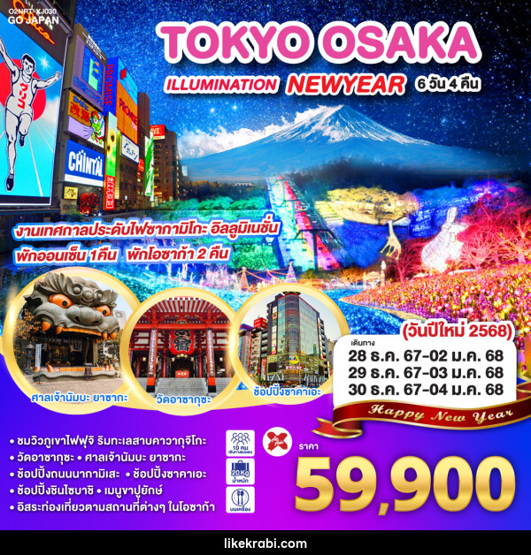 ทัวร์ญี่ปุ่น TOKYO OSAKA ILLUMINATION NEW YEAR - 