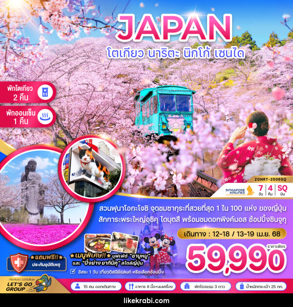 ทัวร์ญี่ปุ่น JAPAN โตเกียว นาริตะ นิกโก้ เซนได - 