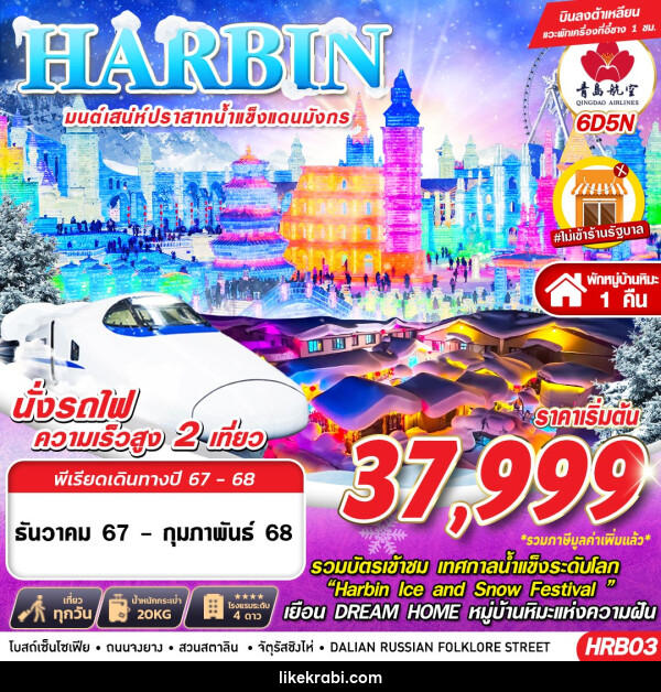 ทัวร์จีน HARBIN มนต์เสน่ห์ปราสาทน้ำแข็งแดนมังกร - 