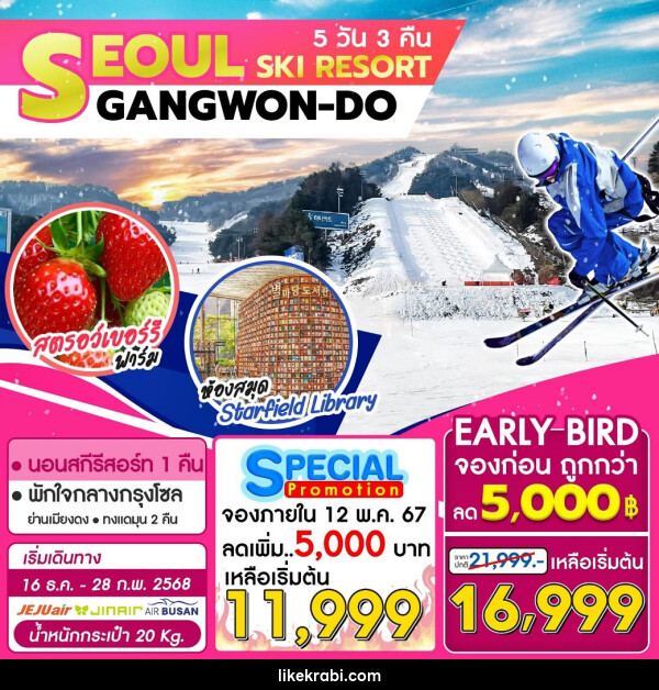 ทัวร์เกาหลี SEOUL SKI RESORT GANGWON-DO - 