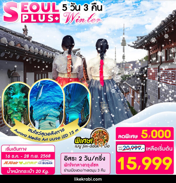 ทัวร์เกาหลี SEOUL PLUS+ Winter - 