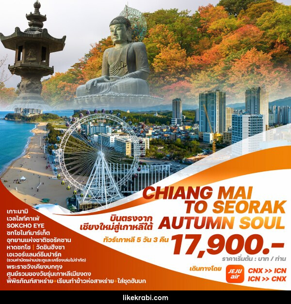 ทัวร์เกาหลี CHIANG MAI TO SEORAK AUTUMN SOUL - 