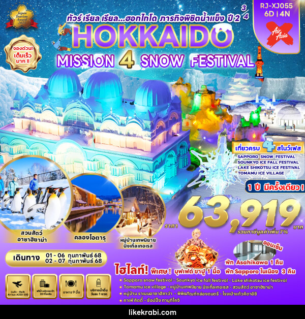 ทัวร์ญี่ปุ่น HOKKAIDO MISSION 4 SNOW FESTIVAL - 