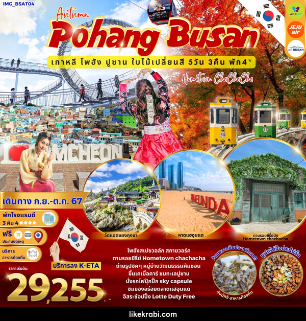 ทัวร์เกาหลี Autumn Pohang Busan เกาหลี โพฮัง ปูซาน ใบไม้เปลี่ยนสี - 