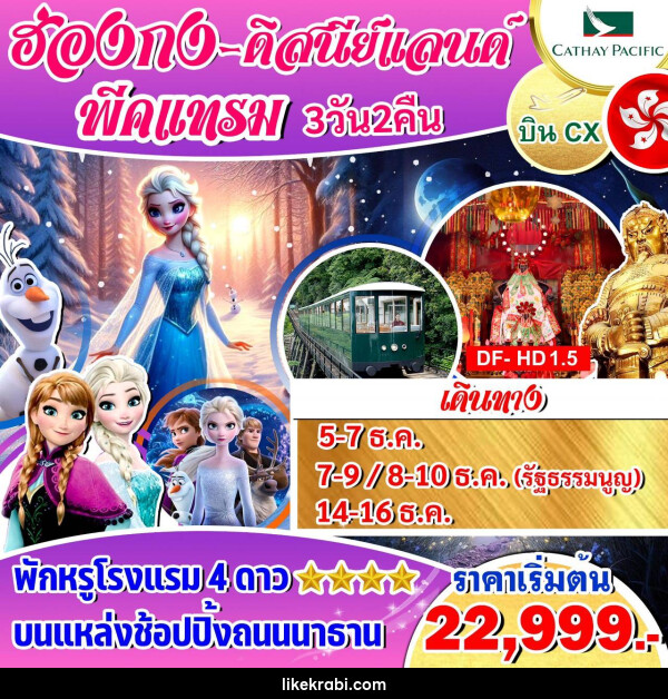 ทัวร์ฮ่องกง ดิสนีย์แลนด์ พีคแทรม  - 