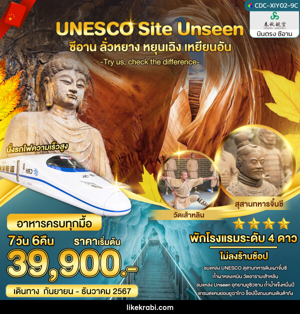 ทัวร์จีน UNESCO Site UNSEEN ซีอาน ลั่วหยาง หยุนเฉิง เหยียนอัน - 