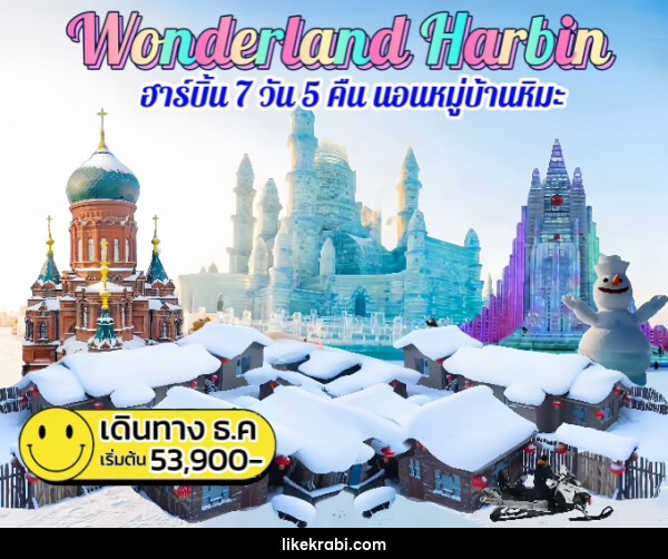 ทัวร์จีน Wonderland Harbin ฮาร์บิน นอนหมู่บ้านหิมะ - 