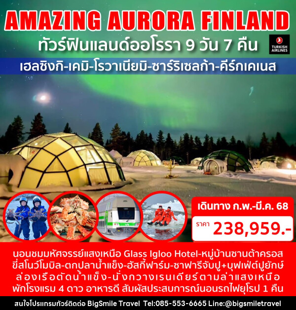 ทัวร์ฟินแลนด์ออโรรา AMAZING AURORA FINLAND - บริษัท บิ๊กสมาย ทราเวล จำกัด