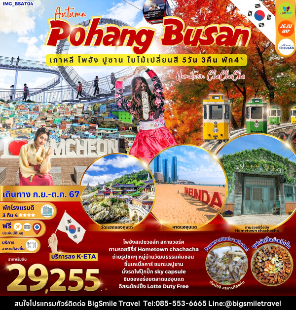 ทัวร์เกาหลี Autumn Pohang Busan เกาหลี โพฮัง ปูซาน ใบไม้เปลี่ยนสี - บริษัท บิ๊กสมาย ทราเวล จำกัด