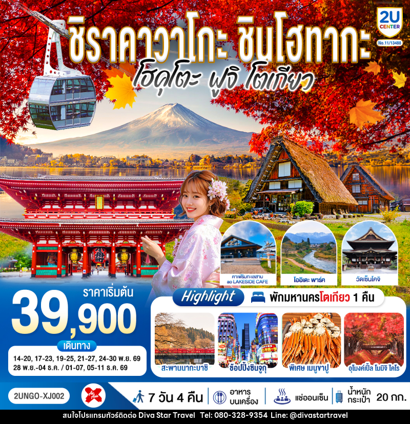 ทัวร์ญี่ปุ่น ชิราคาวาโกะ ชินโฮทากะ โฮคุโตะ  ฟูจิ โตเกียว - บริษัท ดีว่า สตาร์ ทราเวล จำกัด