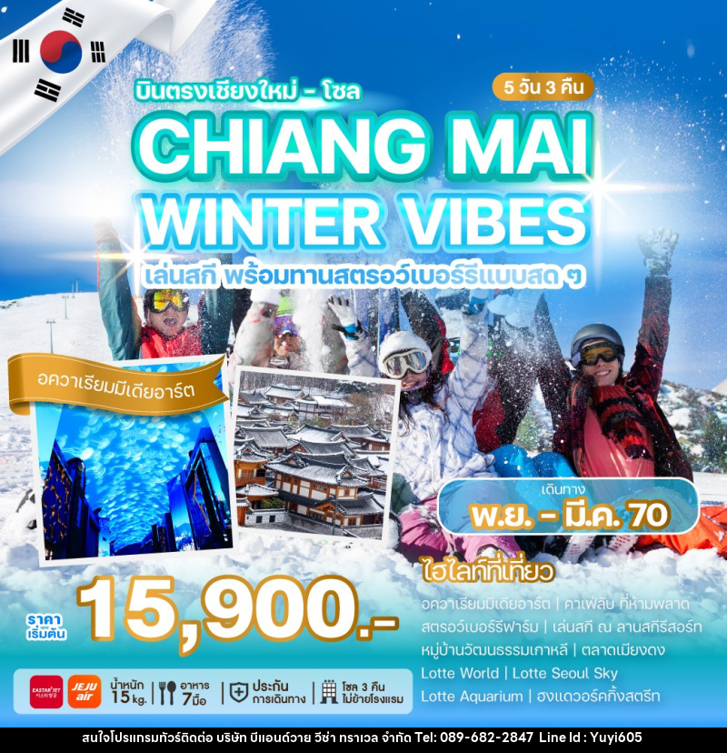 ทัวร์เกาหลี บินตรงเชียงใหม่ - โซล CHIANG MAI WINTER VIBES - บริษัท บีแอนด์วาย วีซ่า ทราเวล จำกัด