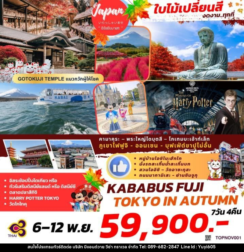 ทัวร์ญี่ปุ่น KABABUS FUJI TOKYO IN AUTUMN - บริษัท บีแอนด์วาย วีซ่า ทราเวล จำกัด