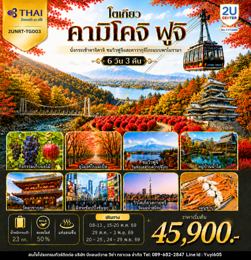 ทัวร์ญี่ปุ่น โตเกียว คามิโคจิ ฟูจิ นั่งกระเช้าคาจิคาจิ AUTUMN FULL BLOOM - บริษัท บีแอนด์วาย วีซ่า ทราเวล จำกัด