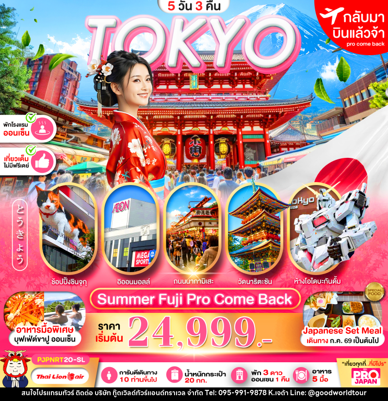 ทัวร์ญี่ปุ่น PRO TOKYO SUMMER FUJI PRO COME BACK FULL DAY - บริษัท กู๊ดเวิลด์ทัวร์แอนด์ทราเวล จำกัด