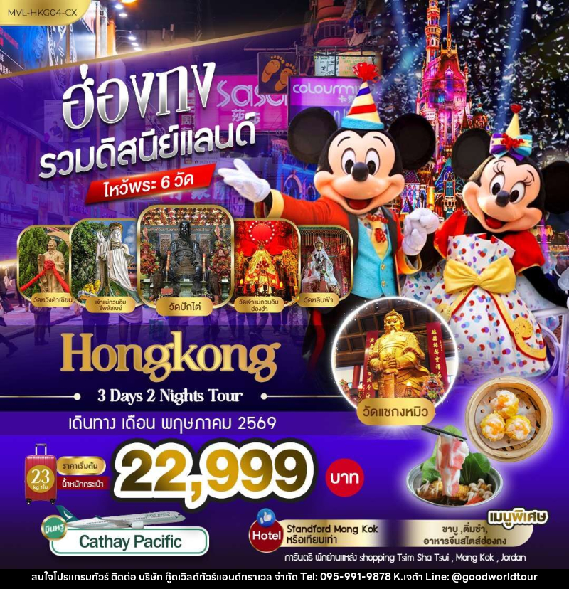 ทัวร์ฮ่องกง รวมดิสนีย์แลนด์ ไหว้พระ 6 วัด - บริษัท กู๊ดเวิลด์ทัวร์แอนด์ทราเวล จำกัด