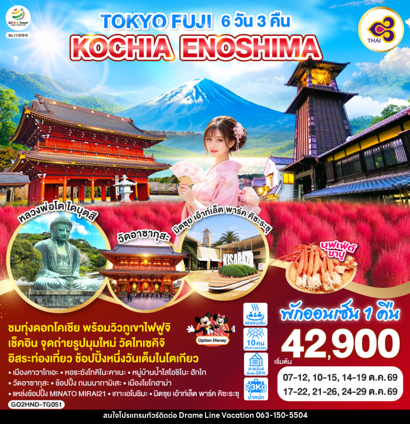ทัวร์ญี่ปุ่น TOKYO FUJI KOCHIA ENOSHIMA - DREAMLINE VACATION COMPANY LIMITED