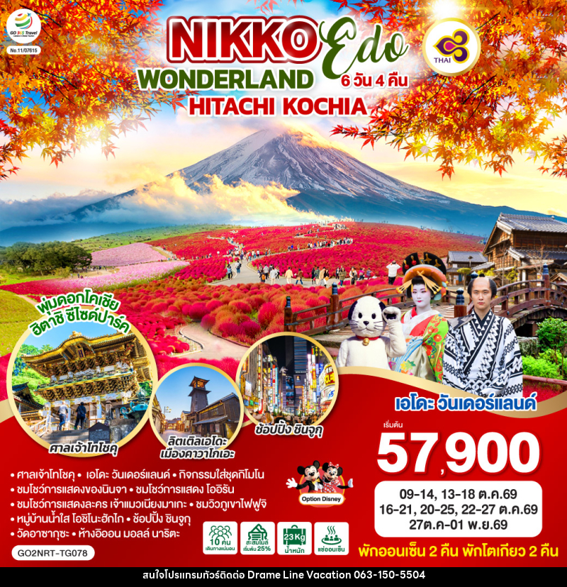 ทัวร์ญี่ปุ่น NIKKO EDO WONDERLAND HITACHIKOCHIA - DREAMLINE VACATION COMPANY LIMITED