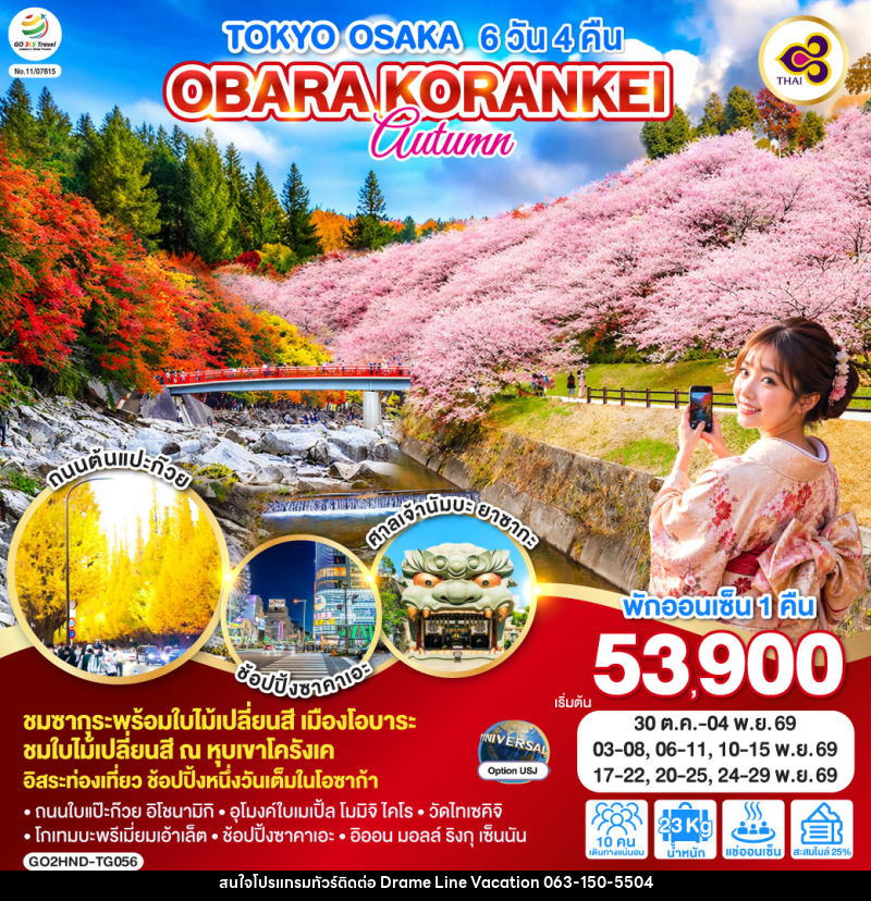 ทัวร์ญี่ปุ่น TOKYO OSAKA OBARA KORANKEI AUTUMN - DREAMLINE VACATION COMPANY LIMITED ทัวร์ญี่ปุ่น TOKYO OSAKA OBARA KORANKEI AUTUMN - DREAMLINE VACATION COMPANY LIMITED