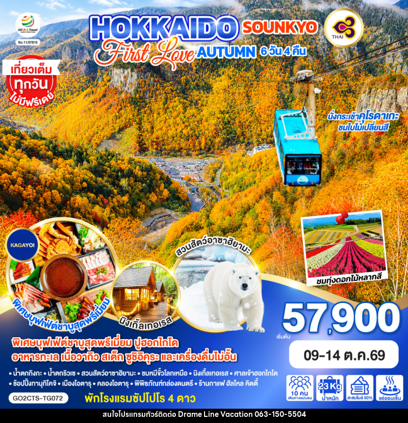 ทัวร์ญี่ปุ่น HOKKAIDO SOUNKYO First Love AUTUMN - DREAMLINE VACATION COMPANY LIMITED