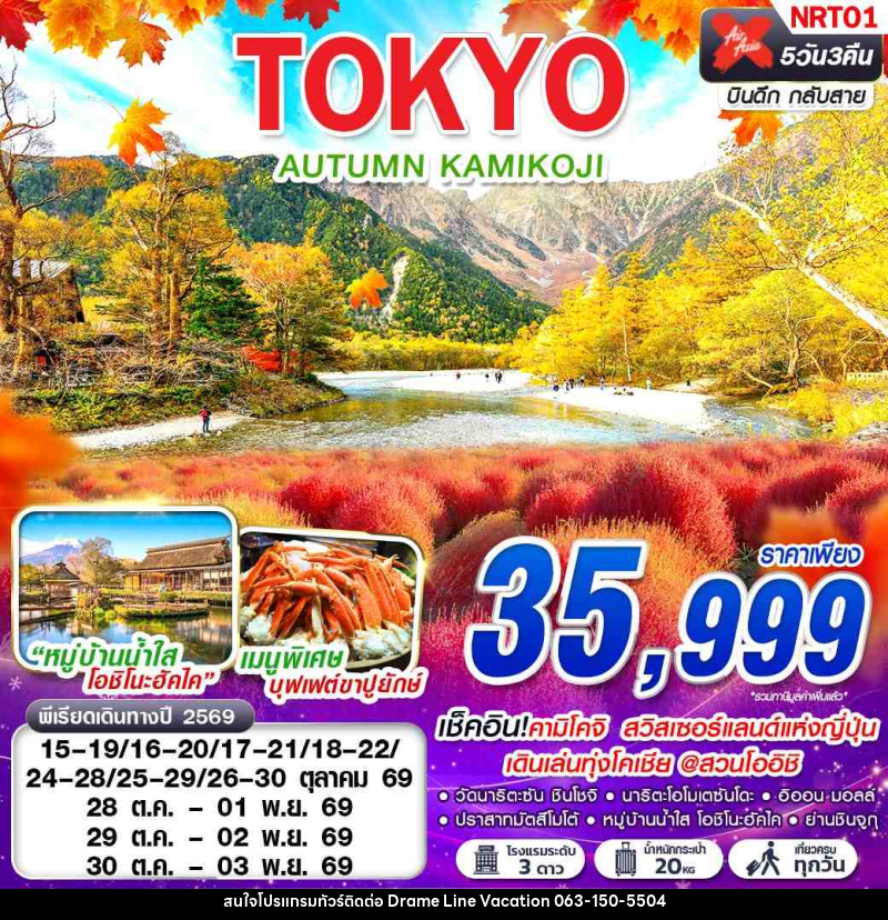 ทัวร์ญี่ปุ่น TOKYO AUTUMN KAMIKOJI (เที่ยวเต็ม) - DREAMLINE VACATION COMPANY LIMITED