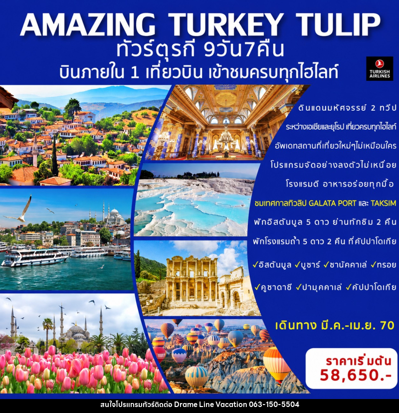ทัวร์ตุรกี AMAZING TURKEY TULIP ทัวร์ตุรกีทิวลิป - DREAMLINE VACATION COMPANY LIMITED ทัวร์ตุรกี AMAZING TURKEY TULIP ทัวร์ตุรกีทิวลิป - DREAMLINE VACATION COMPANY LIMITED