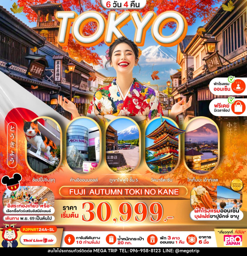 ทัวร์ญี่ปุ่น TOKYO FUJI AUTUMN TOKI NO KANE FREE DAY - บริษัท เมก้า เมกเกอร์ จำกัด
