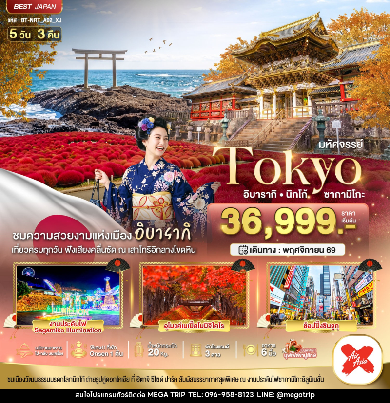 ทัวร์ญี่ปุ่น มหัศจรรย์...TOKYO อิบารากิ นิกโก้ ซากามิโกะ - บริษัท เมก้า เมกเกอร์ จำกัด