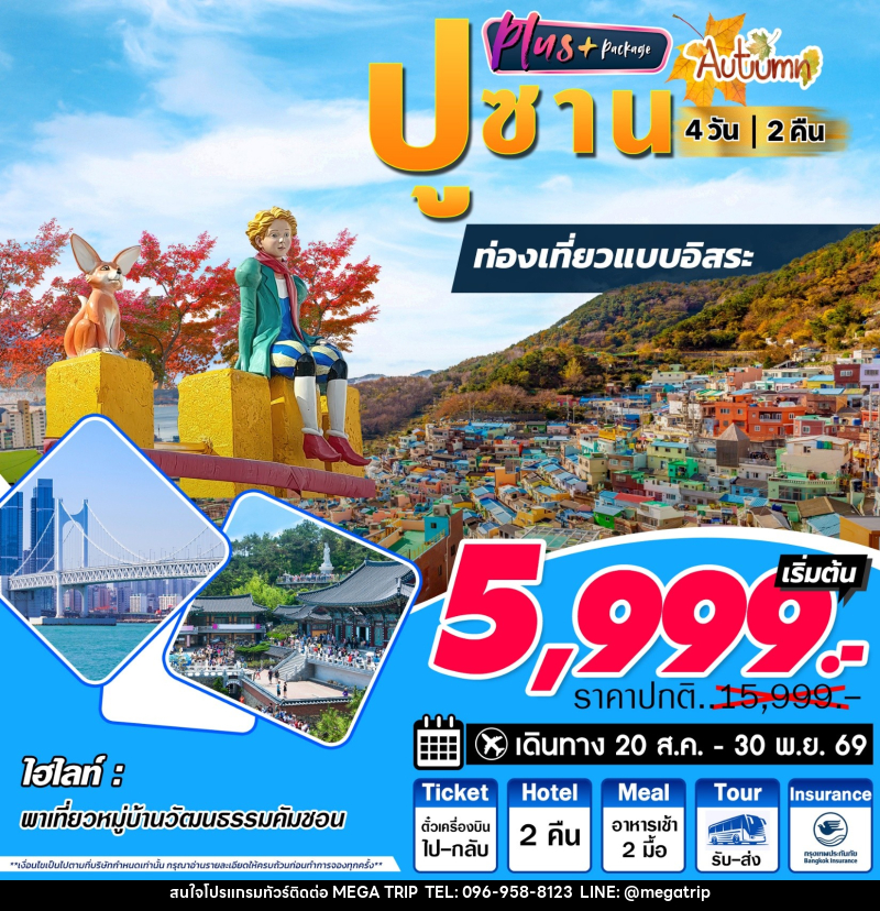 ทัวร์เกาหลี ปูซาน Plus Autumn - บริษัท เมก้า เมกเกอร์ จำกัด