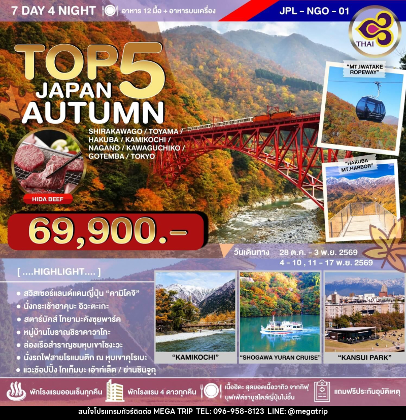 ทัวร์ญี่ปุ่น TOP 5 JAPAN AUTUMN - บริษัท เมก้า เมกเกอร์ จำกัด ทัวร์ญี่ปุ่น TOP 5 JAPAN AUTUMN - บริษัท เมก้า เมกเกอร์ จำกัด