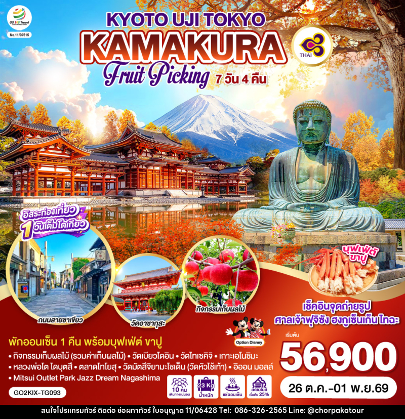ทัวร์ญี่ปุ่น KYOTO UJI TOKYO KAMAKURA FRUIT PICKING - บริษัท ช่อผกาทัวร์ จำกัด