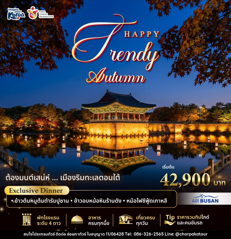 แพคเกจทัวร์เกาหลี Happy Trendy Busan Autumn 2026 - บริษัท ช่อผกาทัวร์ จำกัด