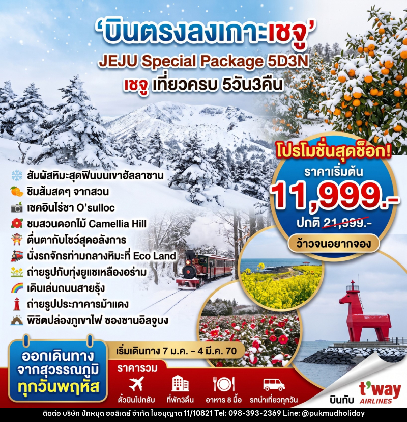 ทัวร์เกาหลี JEJU Special Package - บริษัท ปักหมุด ฮอลิเดย์ จำกัด