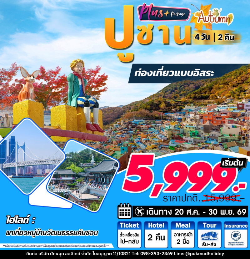 ทัวร์เกาหลี ปูซาน Plus Autumn - บริษัท ปักหมุด ฮอลิเดย์ จำกัด