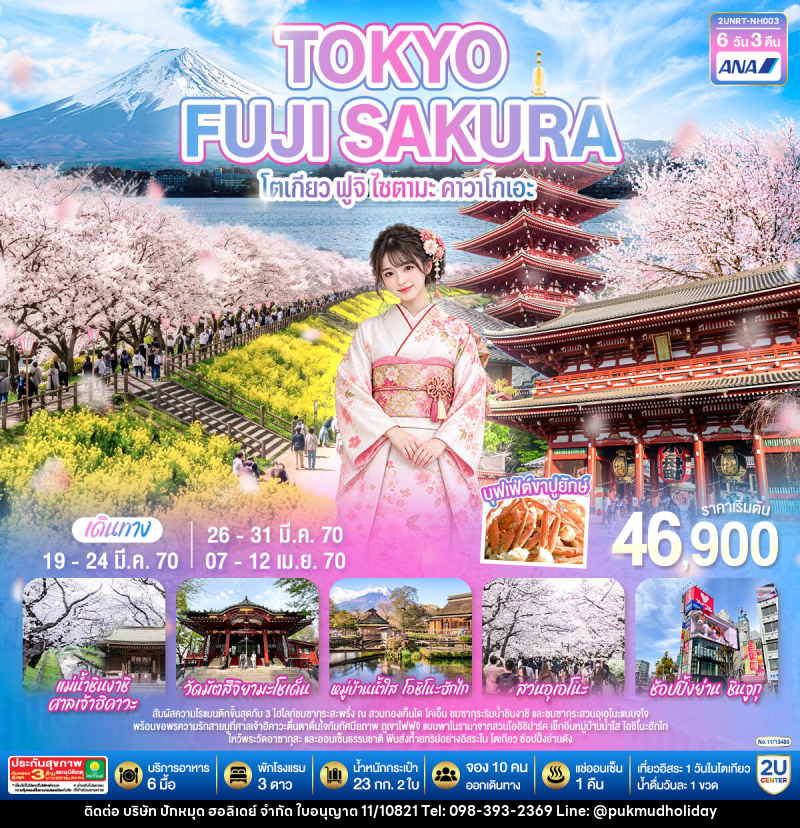 ทัวร์ญี่ปุ่น TOKYO FUJI SAKURA  โตเกียว ฟูจิ ไซตามะ คาวาโกเอะ - บริษัท ปักหมุด ฮอลิเดย์ จำกัด
