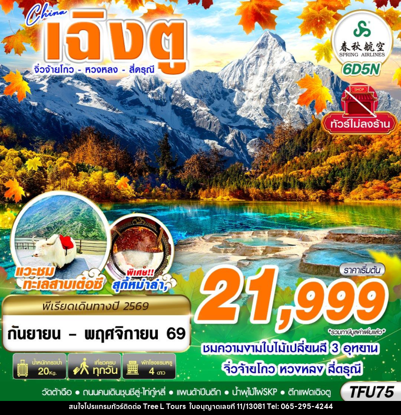ทัวร์จีน เฉิงตู สี่ดรุณี หวงหลง จิ่วจ้ายโกว ไม่ลงร้าน - บริษัท ทรี แอล ทัวร์ จำกัด ทัวร์จีน เฉิงตู สี่ดรุณี หวงหลง จิ่วจ้ายโกว ไม่ลงร้าน - บริษัท ทรี แอล ทัวร์ จำกัด