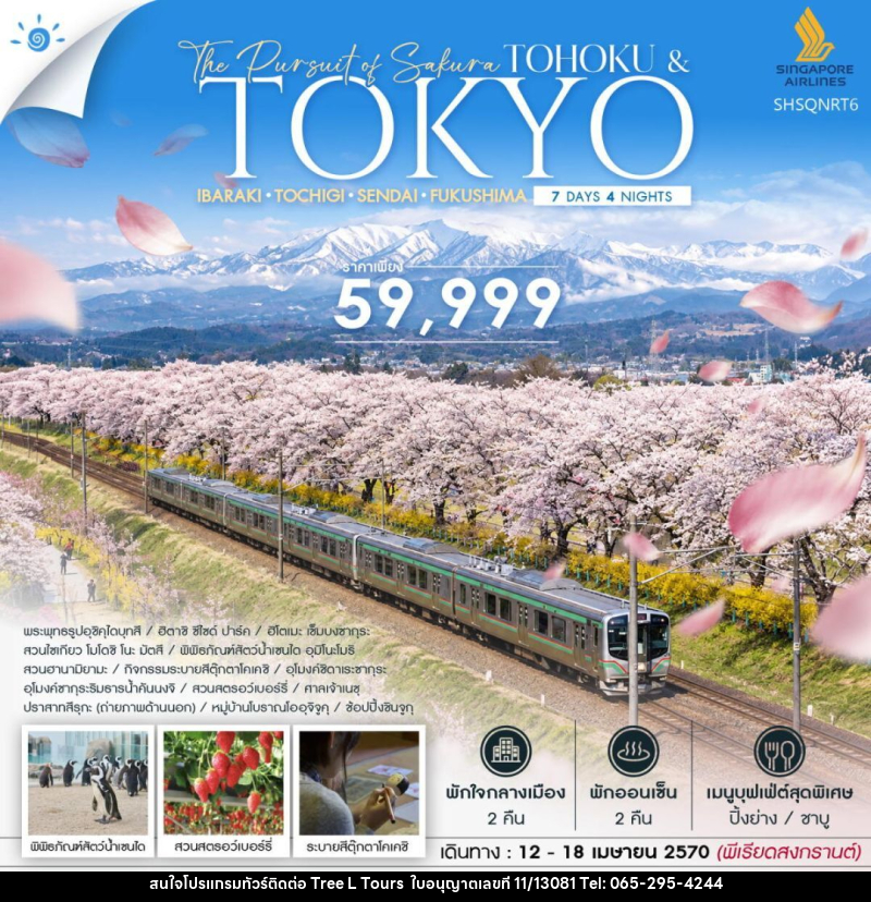 ทัวร์ญี่ปุ่น-โตเกียว-โทโฮคุ-เซ็นได ทัวร์ THE PURSUIT OF SAKURA TOHOKU & TOKYO SONGKRAN 7 วัน 4 คืน (SQ) - บริษัท ทรี แอล ทัวร์ จำกัด