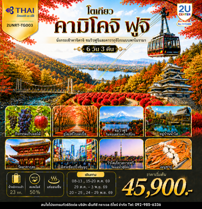 ทัวร์ญี่ปุ่น โตเกียว คามิโคจิ ฟูจิ นั่งกระเช้าคาจิคาจิ AUTUMN FULL BLOOM - บริษัท เอ็นทีซี ทราเวล ดิไซร์ จำกัด
