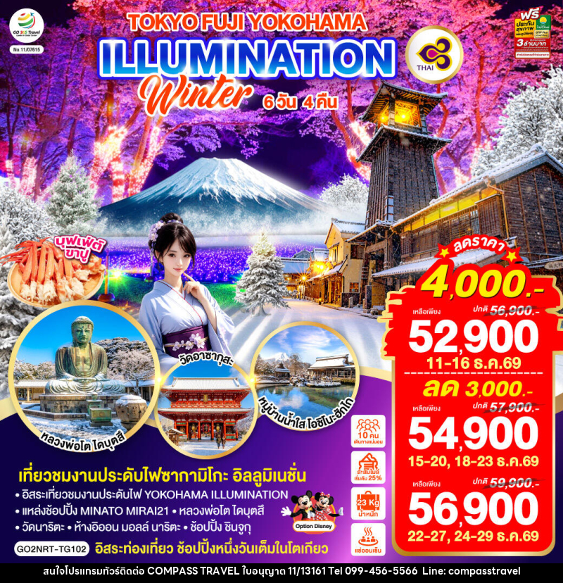 ทัวร์ญี่ปุ่น TOKYO FUJI YOKOHAMA ILLUMINATION WINTER - บริษัท คอมพาส ทราเวล จำกัด