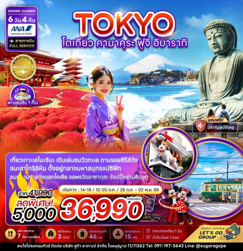 ทัวร์ญี่ปุ่น โตเกียว คามาคุระ ฟูจิ อิบารากิ - บริษัท ชูก้า อากาเป จำกัด