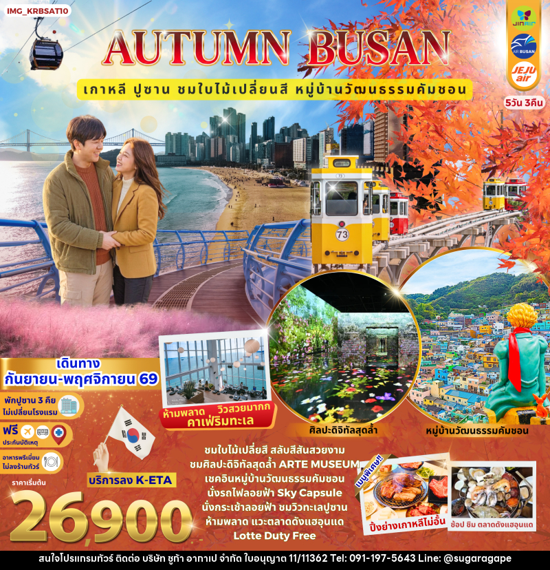 ทัวร์เกาหลี Autumn Busan เกาหลี ปูซาน หมู่บ้านวัฒนธรรมคัมชอน ชมใบไม้เปลี่ยนสี - บริษัท ชูก้า อากาเป จำกัด